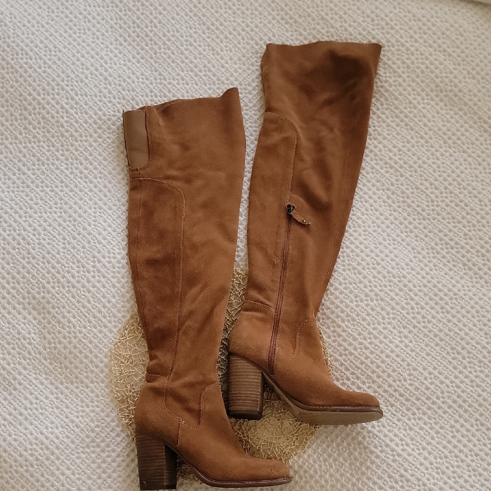 Women's Tan Over The Knee-High Boots